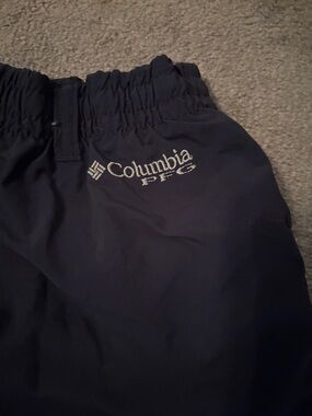 Boys  Navy Columbia PFG Athletic Shorts - Omnishade Logo
